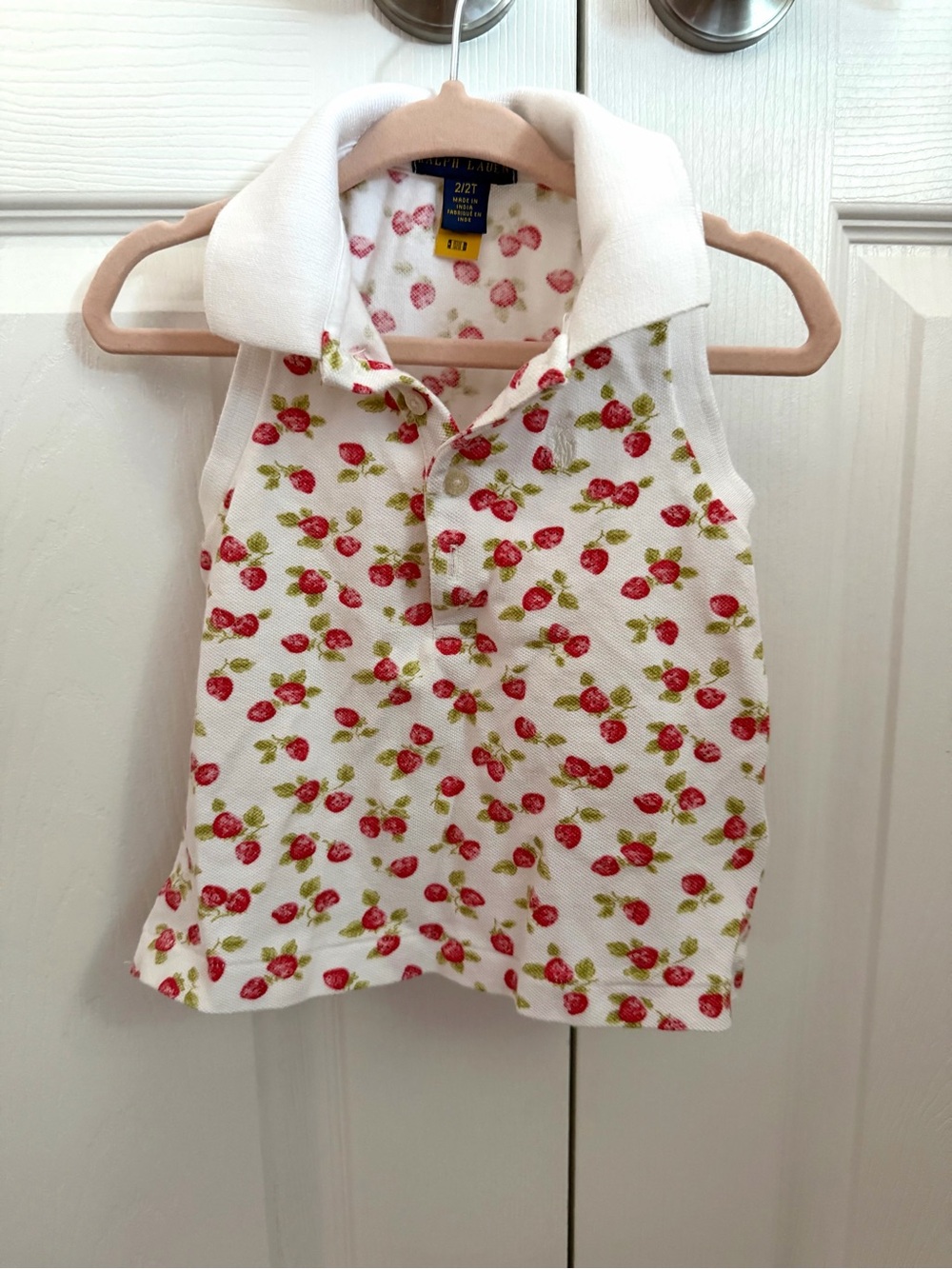 Polo by Ralph Lauren White Tank with Red Strawberry Print